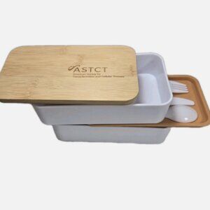 To Go Stackable Bento Lunchbox Food Container, White with Silverware, Meal Prep